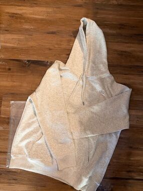 ALO Yoga Heathered Light Gray Hoodie Sweatshirt